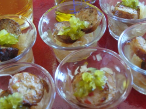 Spicy Chicken Sausage Shooters