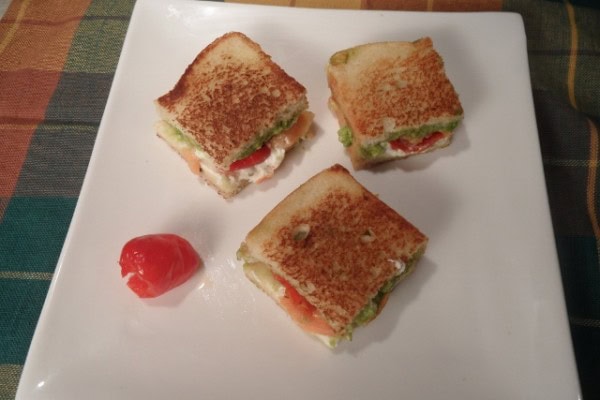 Salmon, Avocado and Peppadew Grilled Cheese Minis