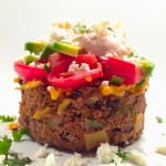 HATCH TACO LOAF W/TEQUILA SPIKED SALSA & SRIRACHA-AGAVE CREAM TOPPING