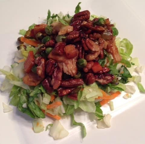 Small Plate Pecan-Sticky Chicken Chop Salads