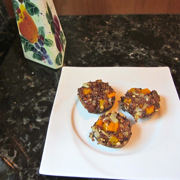 Quinoa and Sweet Potato Stuffed Mushrooms