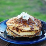 Blue Cheese Pancakes with Fig Maple Syrup