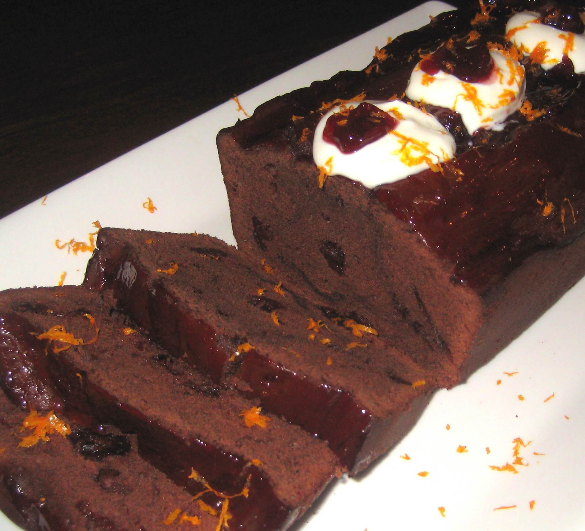 Chocolate Breakfast Bread with Yogurt and Cherry Jam