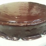 Flourless Chocolate Strawberry Cake with Dark Chocolate Glaze
