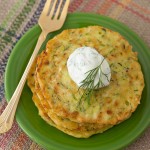 Zucchini Fritters with Dill Sour Cream