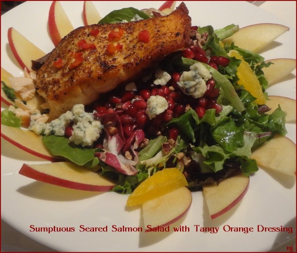 Seared Salmon Salad with Orange Dressing