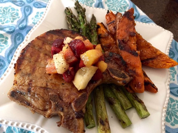 Sweet Tea Brined Pork Chops with Maple-Bourbon Glaze