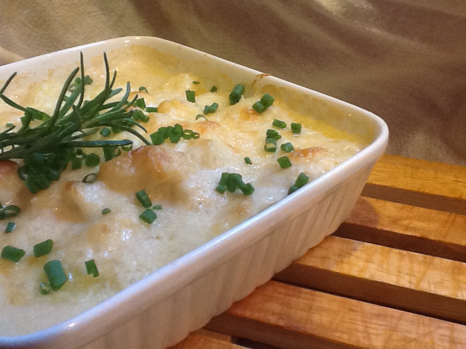 Fluffy Parisian Gnocchi with Two Cheese Mornay Sauce