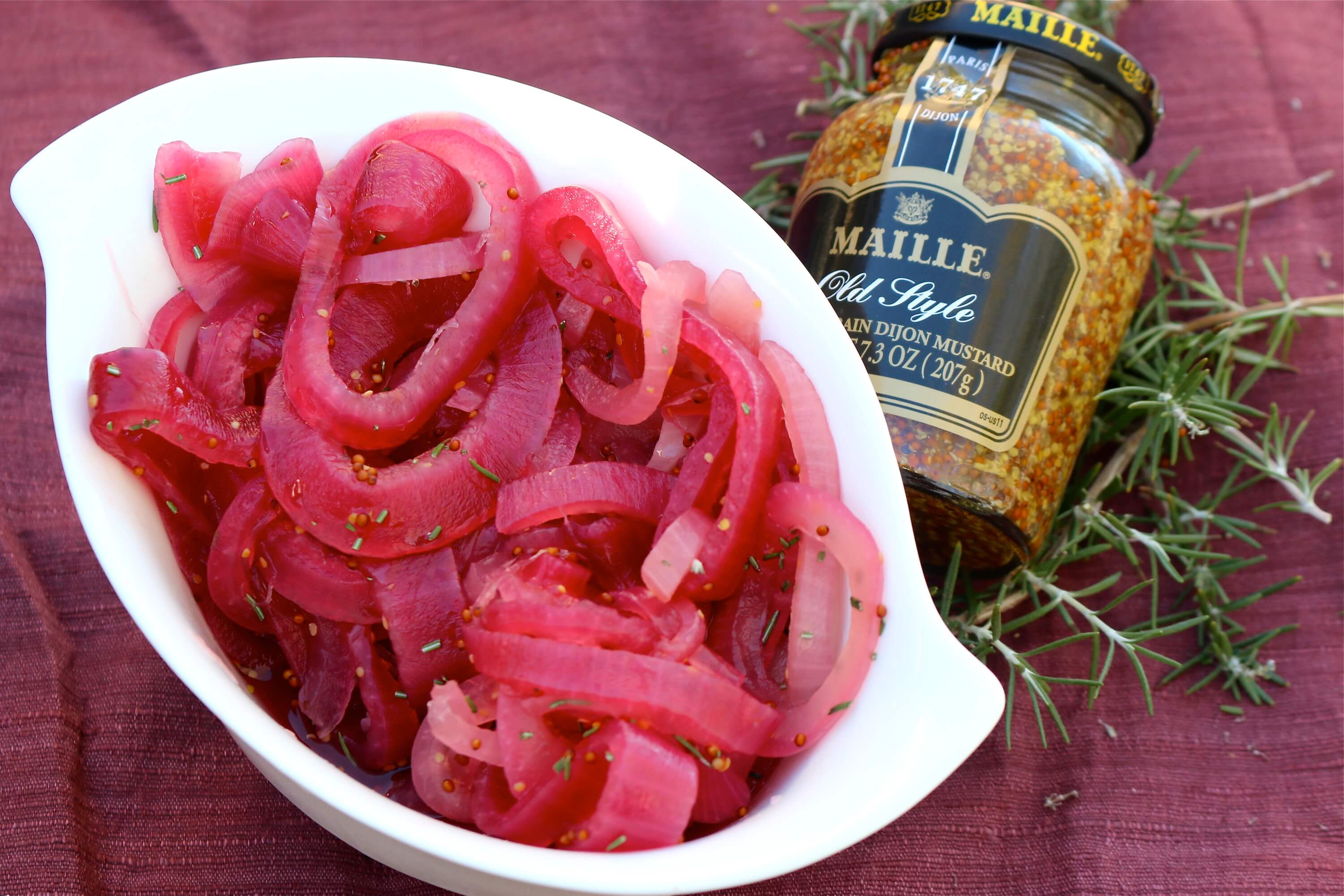 Holiday Pickled Onions with Maille Mustard