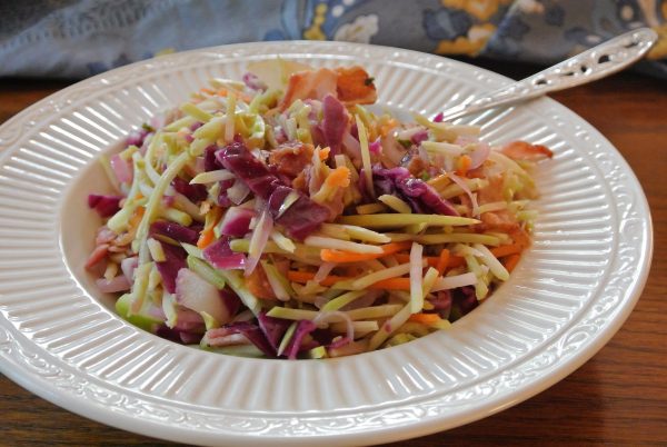 Warm Bacon and Broccoli Slaw with Apples