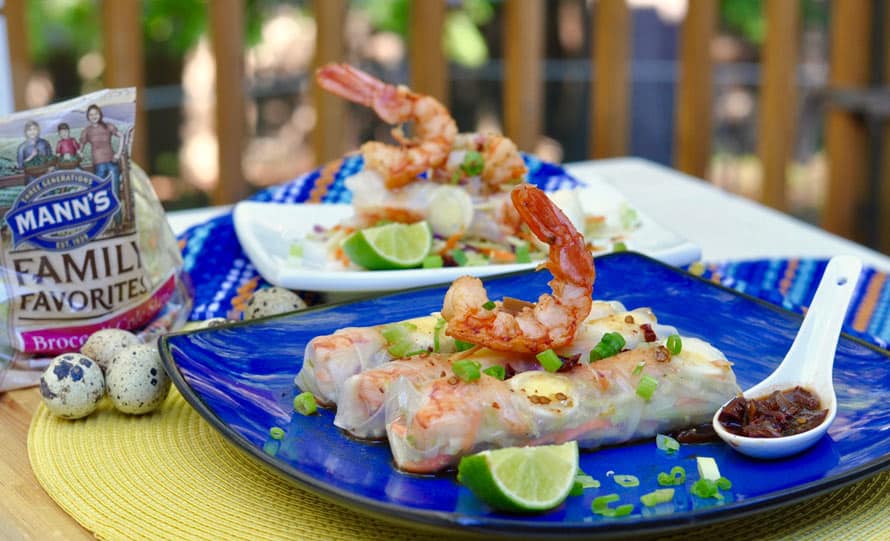 Latin Style Citrus-Honey-Chipotle Shrimp Spring Rolls
