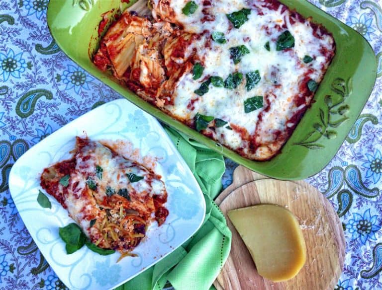 Chicken Manicotti with Broccoli Slaw