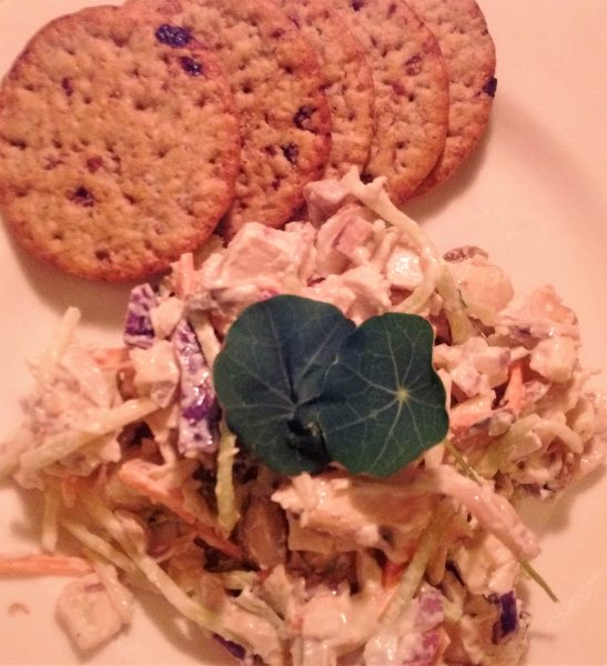 Chicken and Broccoli Slaw Salad with Toasted Almonds